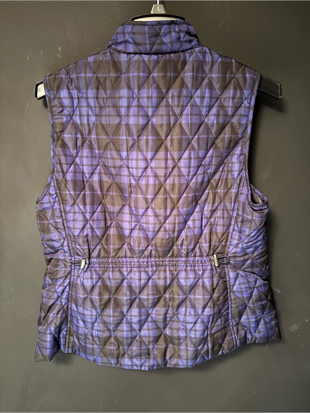 croft & barrow Purple Plaid Quilted Sleeveless Vest - Picture 3 of 5